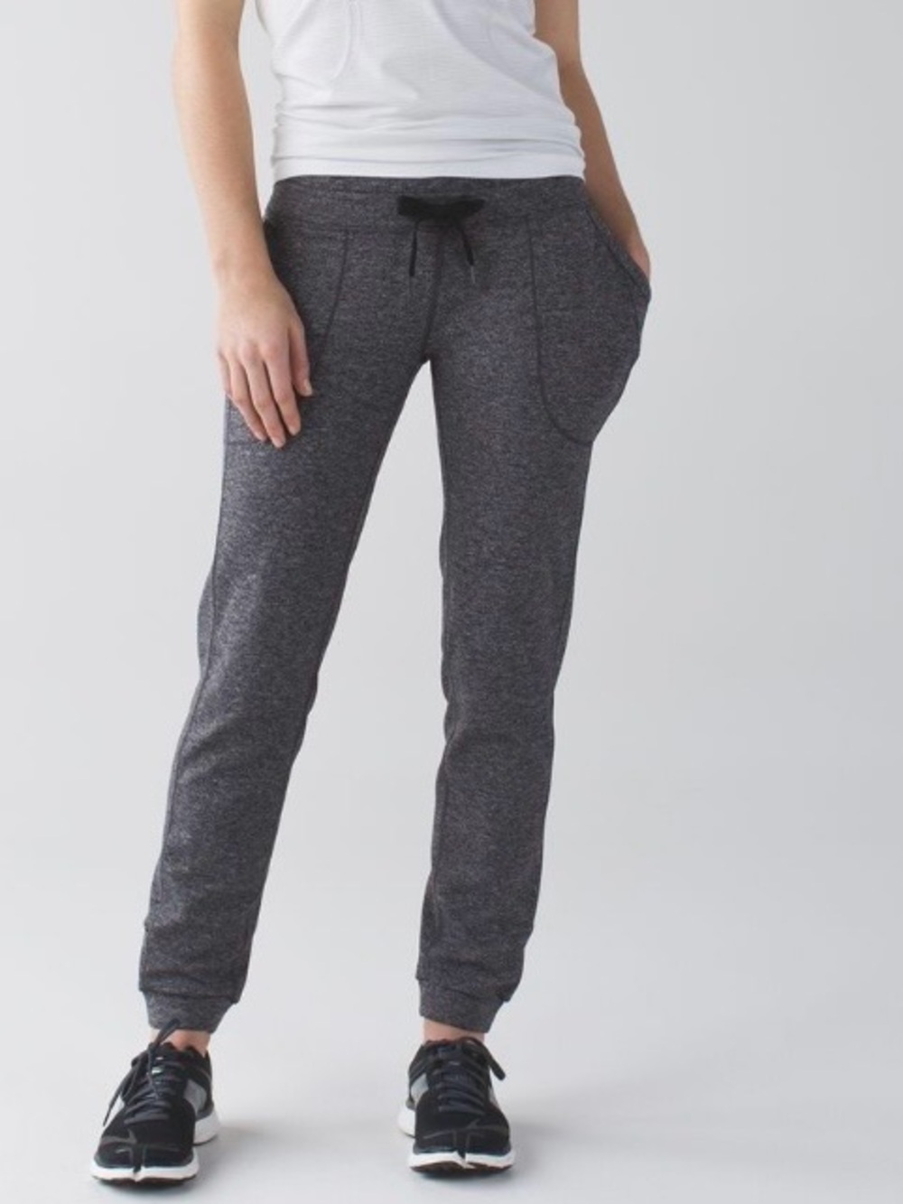Lululemon Base Runner Pant III Hyper Stripe Heathered Battleship Heathered Black